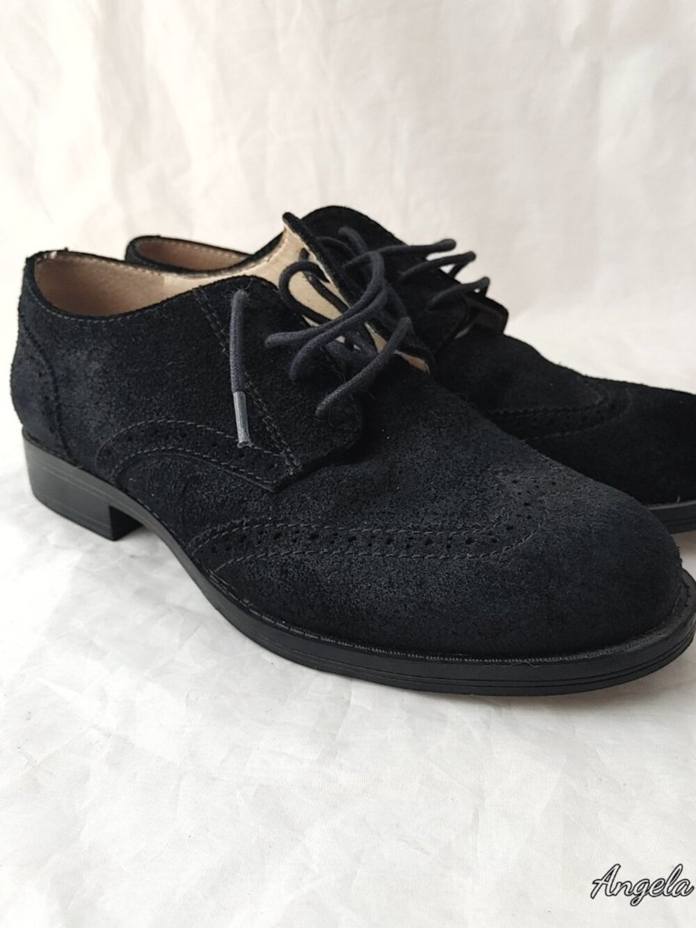 Sam Edelman Black Suede Oxford Wingtip Brogues Size 36.5 / 37 - Picture 10 of 10